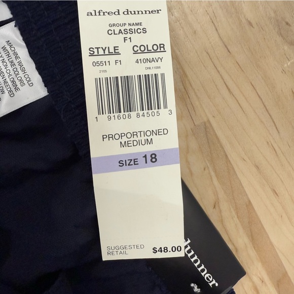 NEW Alfred Dunner Corduroy Pants Comfort Elastic Waist 18 Regular Length Navy - Picture 7 of 8